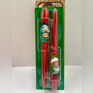 Vintage Festive Red Taper Candles-“The Littlest Drummers”. 10”. Nib